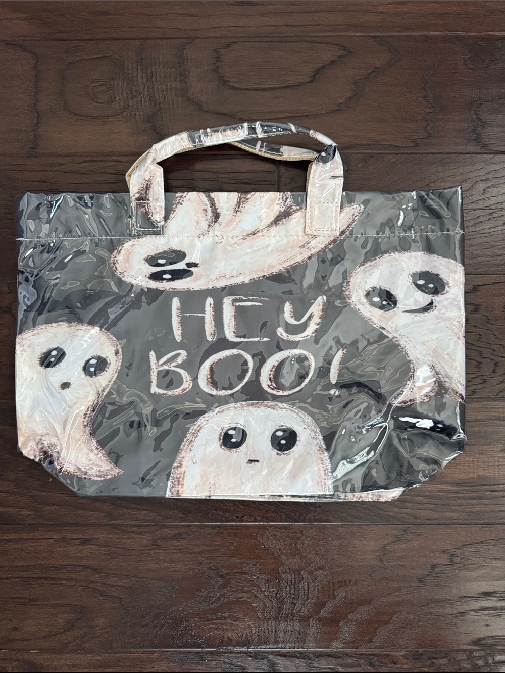 NWOT Halloween Ghost Print Tote Bag PVC  Hey Boo!